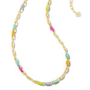 KENDRA SCOTT Bailey Gold Chain Necklace in Rainbow Multi Mix